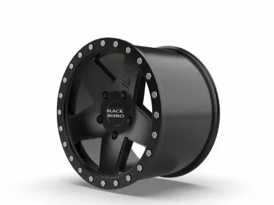 Matte Bronze Black Rhino Crawler Wheel W Black Lip Ring  3D print model