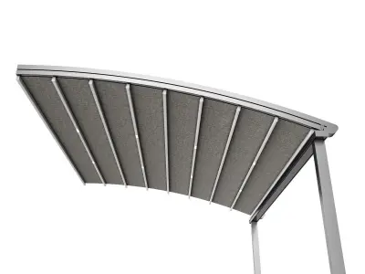 Motorized Pergola 2 stainless steel satin polished 3D model