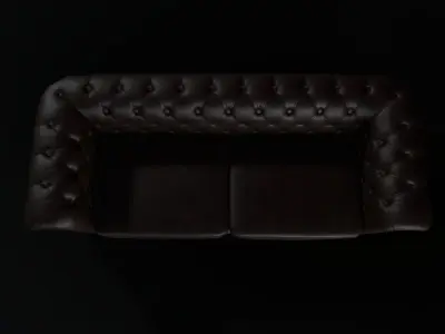 Sofa leather Low-poly 3D model