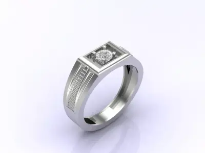 Print Ready STL 3DM  Gents Rings Diamond Men Ring  3D print model 177