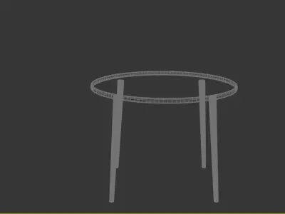 Round Wooden Dining Table Free  Free 3D model