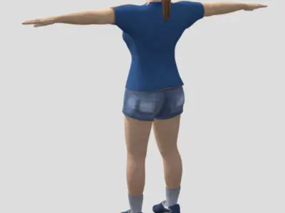 Casual Dressed Girl 3D  Free 3D model