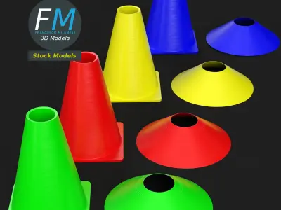 Soccer cones 3D model