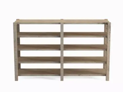 Long Pottery Shelf 02 Low-poly 3D model