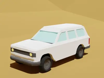 Low-Poly Modular Car - Cruiser Style Low-poly 3D model