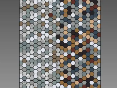 Kaleidoscope hexagonal tile pattern 3D model