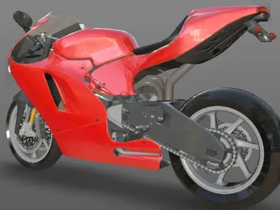 Ducati Heavy Bike 3D Model Games and VR-AR Sports Bikes Low-poly 3D model