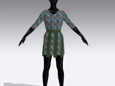 Female Cloth Dress Low-poly 3D model