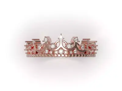 Womens Jewelry crown design cad Ring model jr00311 3D print model