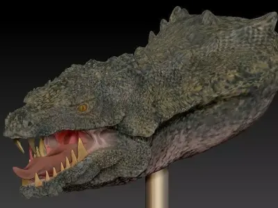 Dragon Head Statue with Texture 3D model