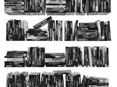 Books 150 pieces 3-3-2 Low-poly 3D model