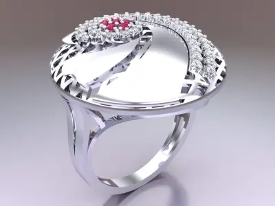 Mesh flower ring - Italian rings - Womens Rings - N6349 3D print model