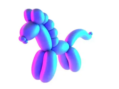 Pony Horse Balloon Decoration Props Second Life toy 3D print model