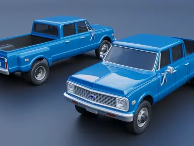 Chevrolet K10 Crew Cab Dually 1972 3D print model