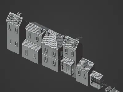 Stylized Houses LITE version 3D model