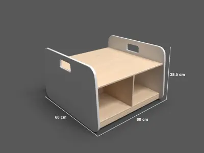 BigBacUp With Tray White Low-poly 3D model