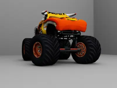 Bull Monster Truck Low-poly 3D model