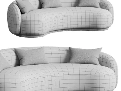  Acanva Curved Sofa 3D model