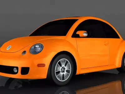 Volkswagen Beetle Turbo Low-poly 3D model