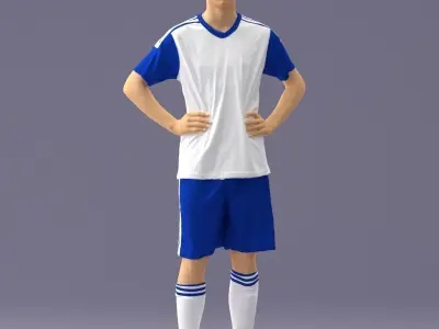 000316 Young Male Soccer Player Standing 1114 3D model