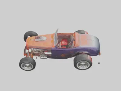 Classic Hot Rod model Low-poly 3D model