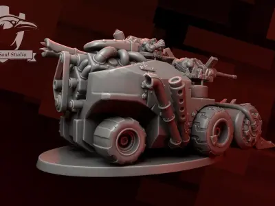Ork War Truck Harvester 3D print model
