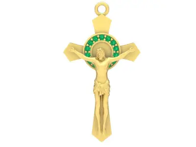Luxury Crucifix Jesus Cross Pendant 3D Model 3645 3D print model