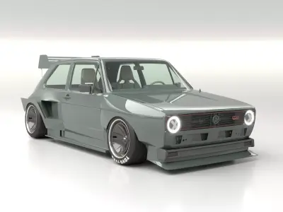 Volkswagen golf mk1 wide bodykit 3D model