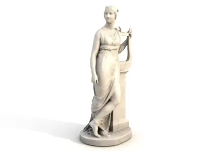 Terpsichore Lyra Classical Greek Sculpture 3D model