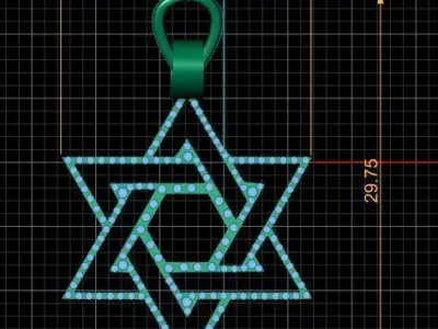 STAR OF DEVIT PENDANT 3D PRINTABLE MODEL  3D print model
