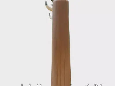 Rustic Aged Wooden Ranch Gate with Longhorn Motifs Low-poly 3D model