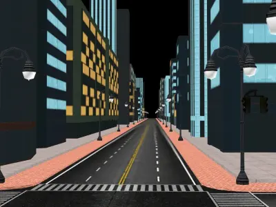 Night Racing Kit 3D Model with City Lights 2025 Low-poly 3D model