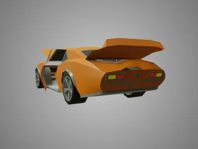Low Poly Car Rig Template - Animation Low-poly 3D model