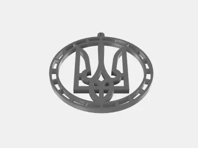 Ukrainian Coat of Arms Pendant   Tryzub Keychain for 3D Printing 3D print model