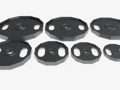 Weight disk set 02 3D model