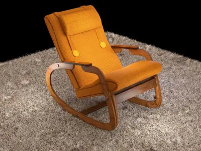 Rocking chair PBR low-poly Free low-poly 3D model
