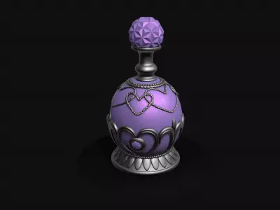 Vintage Perfume Bottle Pink 3D model