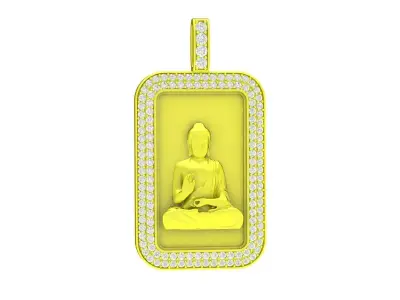 Luxury Buddha Pendant with Diamond Frame 3D Model 6011 3D print model