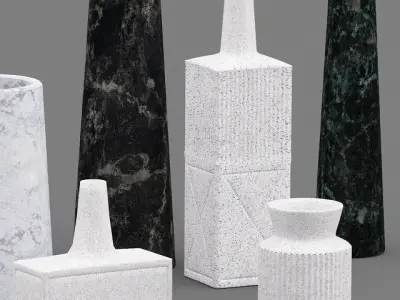 Westelm ceramic Linework Vases 3D model