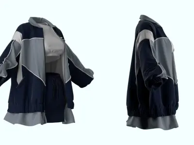 Female Sport Outfit Marvelous Designer 3D model