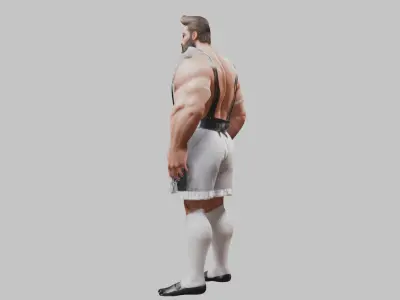 Muscular Fantasy Warrior 3D Model Low-poly 3D model