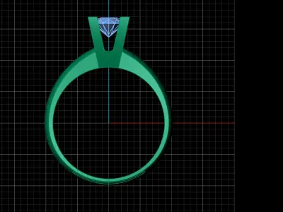STL 3DM Print Ready Women Diamond Ring Lightweight Printable  3D print model 122