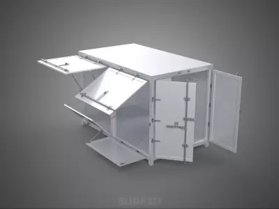 CARGO OPEN SIDE BOX DELIVERY BACK TRUCK CAR VAN URBAN REGIONAL 3D model