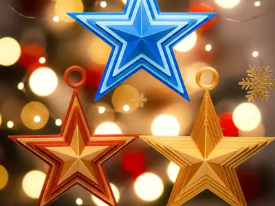 Christmas Tree Star Ornament 3D print model