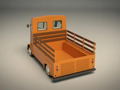 Low Poly Pickup Van 02 Low-poly 3D model