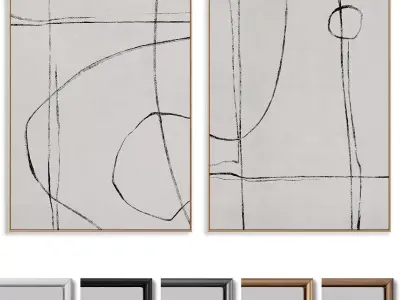Abstract Painting Frame set 3D model 268