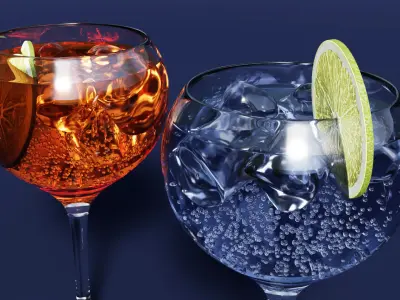 Drink Glass - Tropical Gin and Gin Tonic 3D model