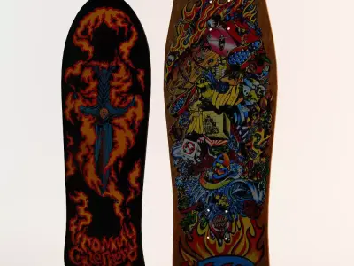 Two Classic Skateboard Decks 3D model