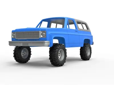 Shell and wheels 1978 Chevrolet Blazer K5 Scale 1 to 25 3D print model