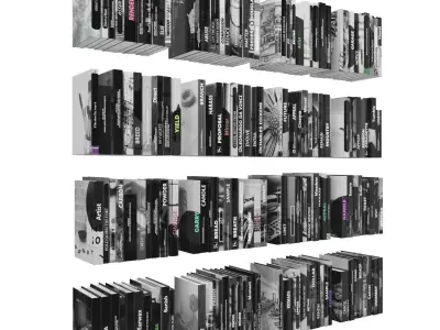 Books 150 pieces 3-8-1 Low-poly 3D model